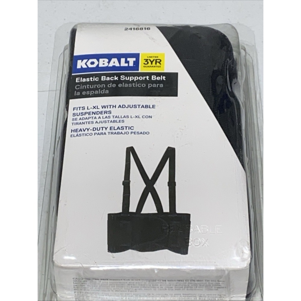 Kobalt Back Support Belt Heavy-Duty Elastic Adjustable Size L-XL #2416816 NEW
